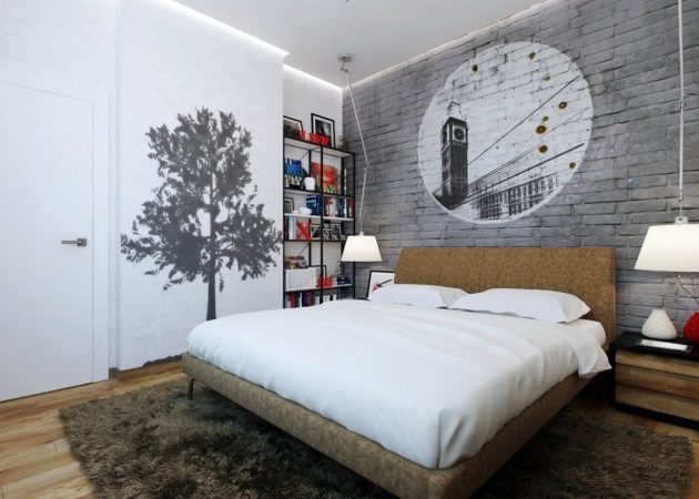 חדר שינה קטן: דגש על הקירות